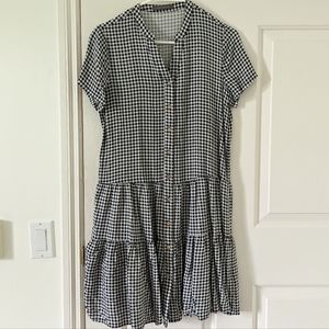 Gingham summer mini dress // XS